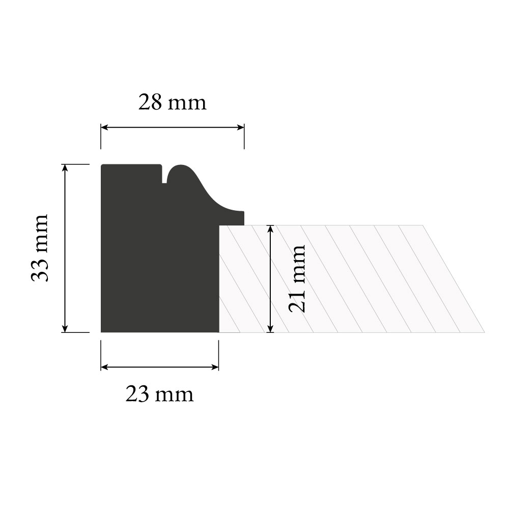 PROVBIT - Foderbreddare för 21 mm dörrfoder- Nr. 2203