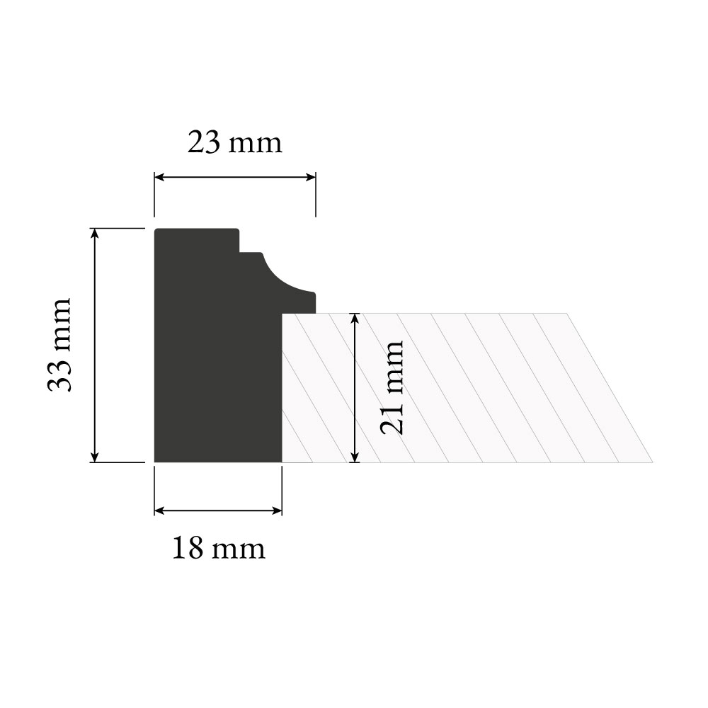 PROVBIT - Foderbreddare för 21 mm dörrfoder- Nr. 2205