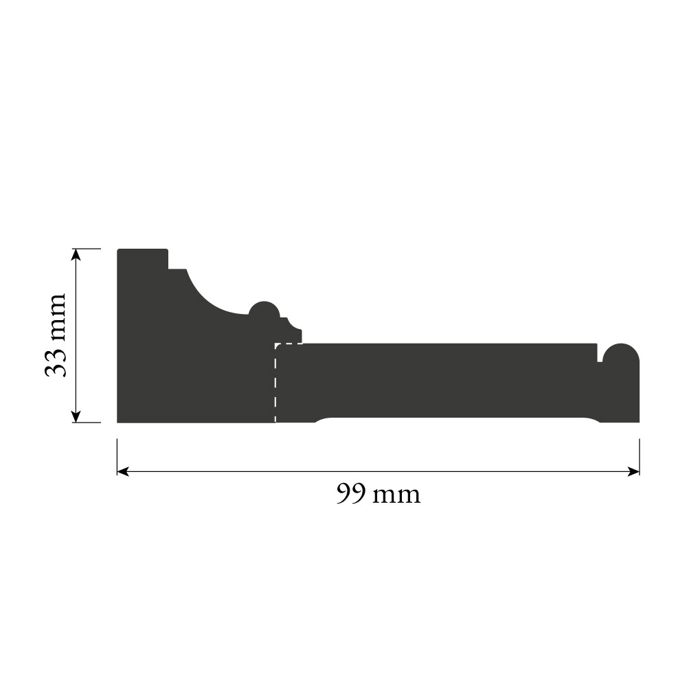 Two-part door casing 33 x 99 mm