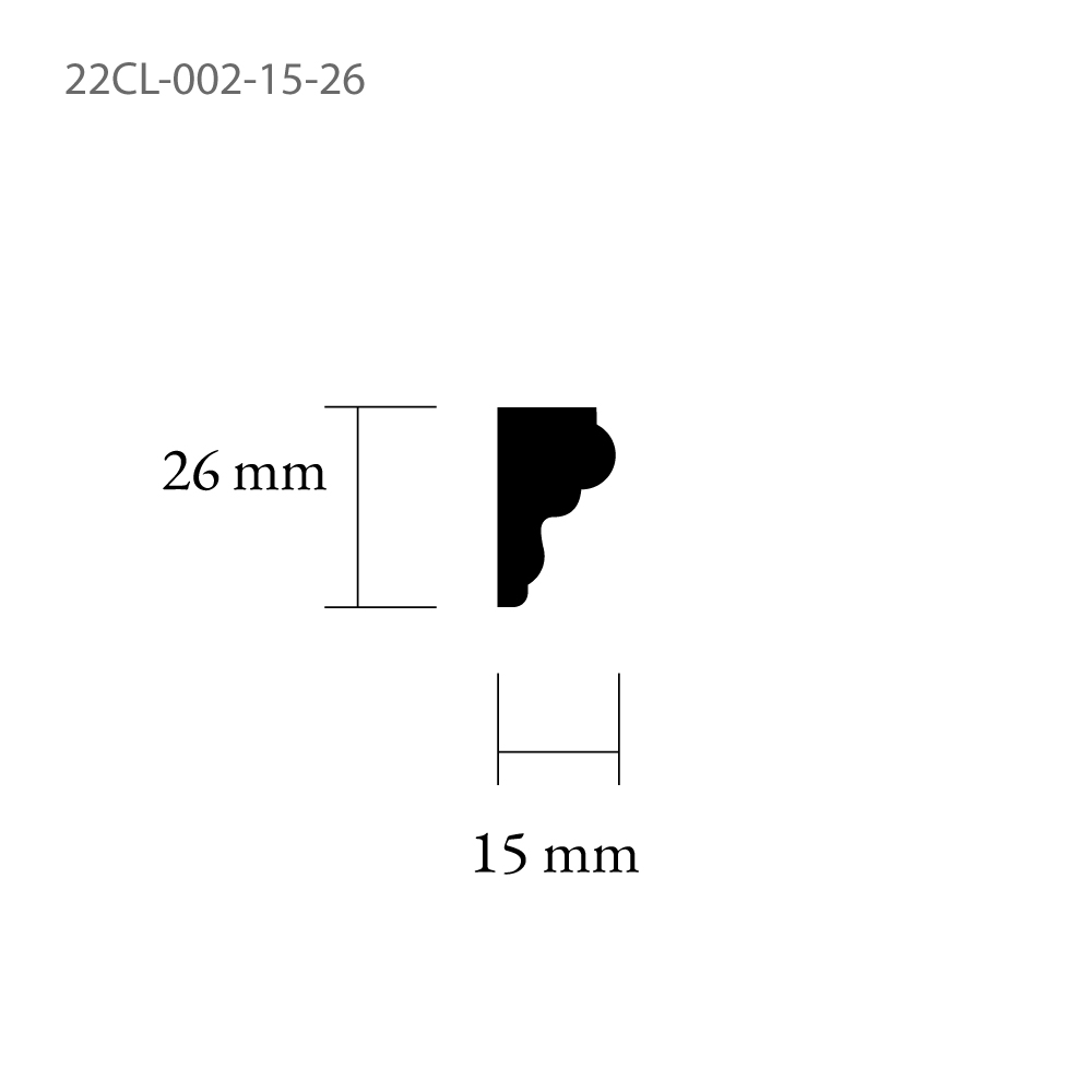 Decorative wooden molding 15 x 26 mm - Antique and retro-style wooden wall cladding - Swedish design.