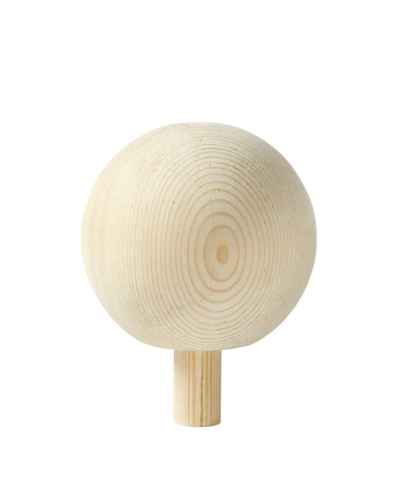 Wood ball finials - Fence post top, diameter 100 mm - nr. 259 - 100 x 129 mm