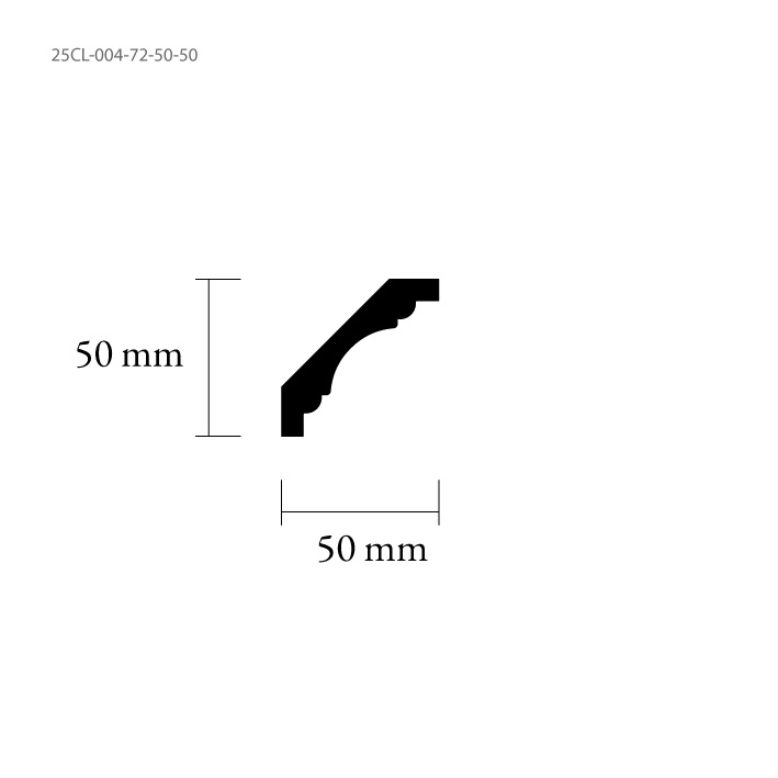 Shape of a wooden ceiling molding or trim - Antique, turn-of-the-century style - Old-fashioned wooden molding for interior ceilings.