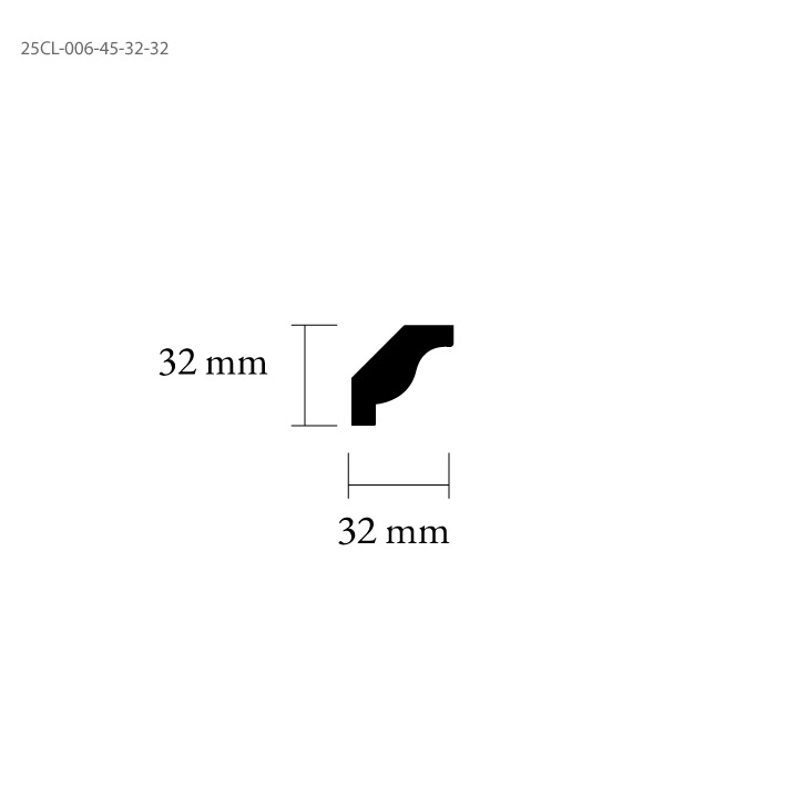 Shape of a wooden ceiling molding or trim - Antique, turn-of-the-century style - Old-fashioned wooden molding for interior ceilings.