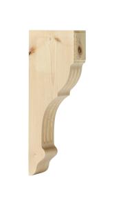 Old-fashioned wooden shelf bracket in pine - Model 301 - Wooden bracket in vintage style for shelving - old style