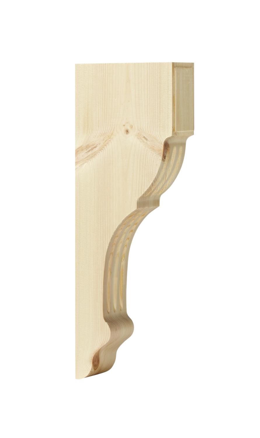 Old-fashioned wooden shelf bracket in pine - Model 302 - Wooden bracket in vintage style for shelving - old style