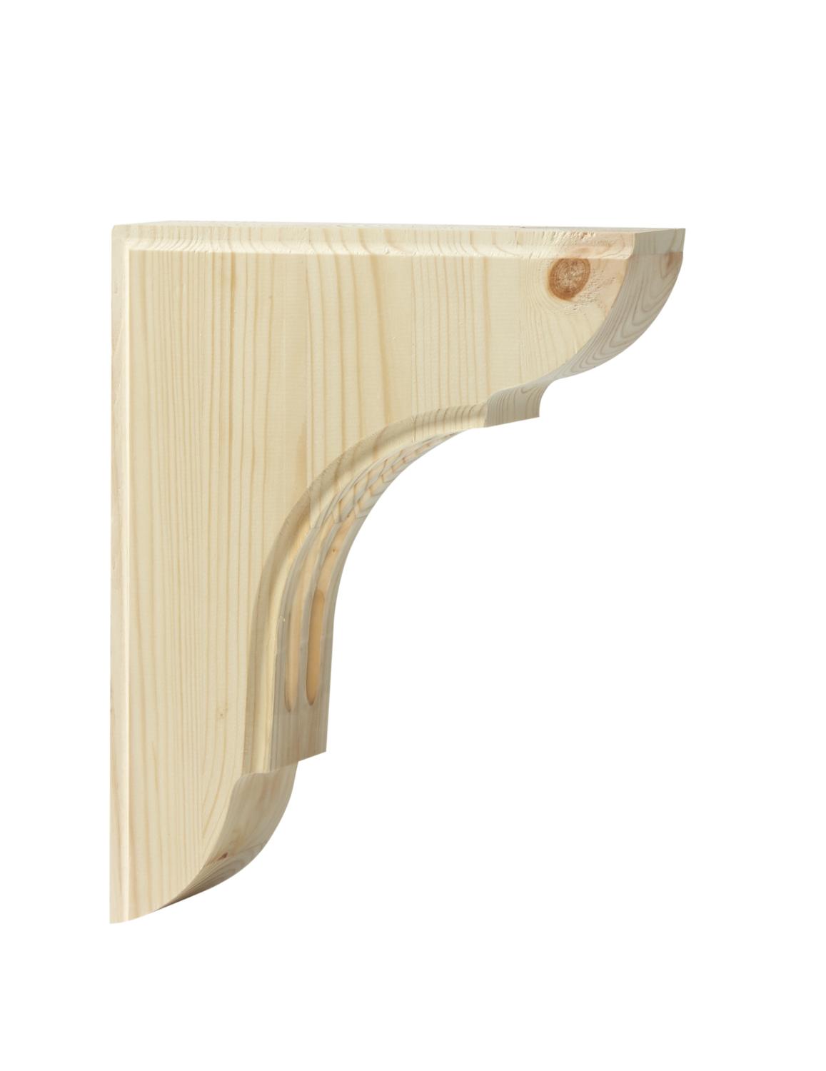 Old-fashioned wooden shelf bracket in pine - Model 307 - Wooden bracket in vintage style for shelving - old style