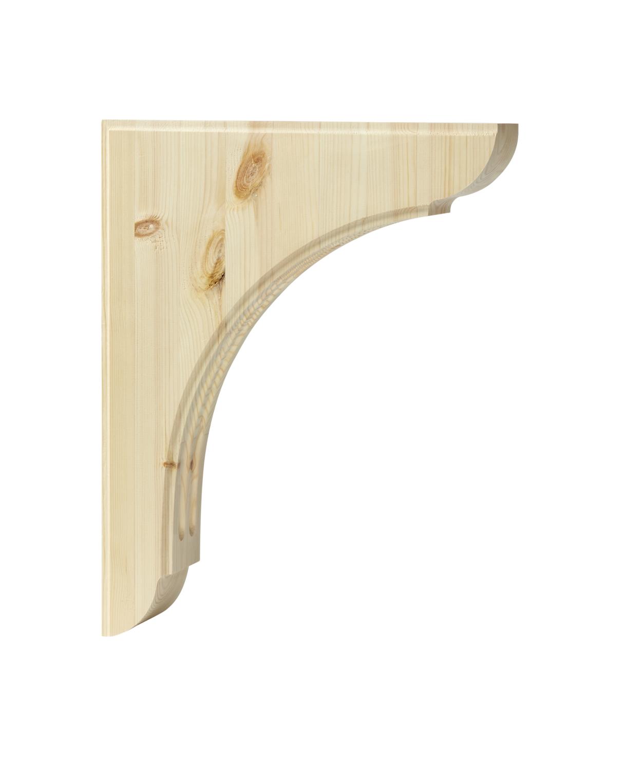 Old-fashioned wooden shelf bracket in pine - Model 308 - Wooden bracket in vintage style for shelving - old style