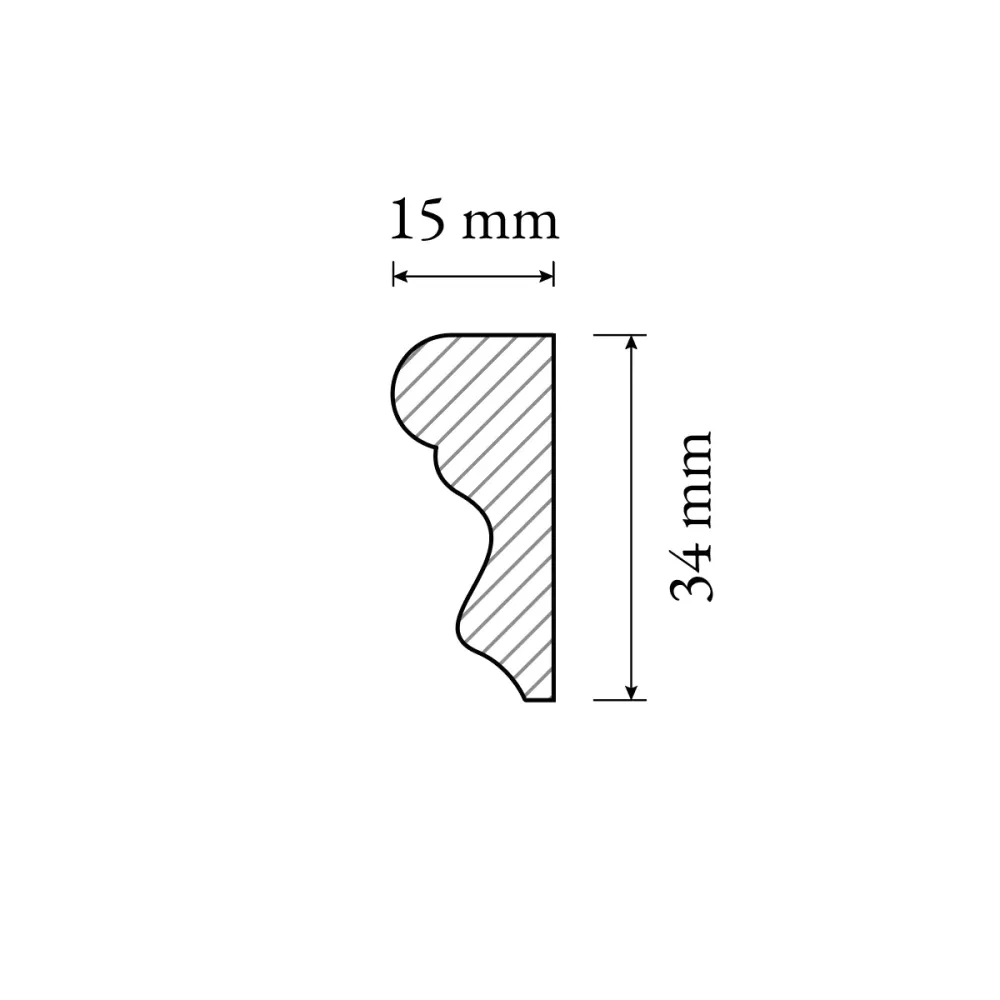 Wandleiste - 15 x 34 mm - Nr. 3101