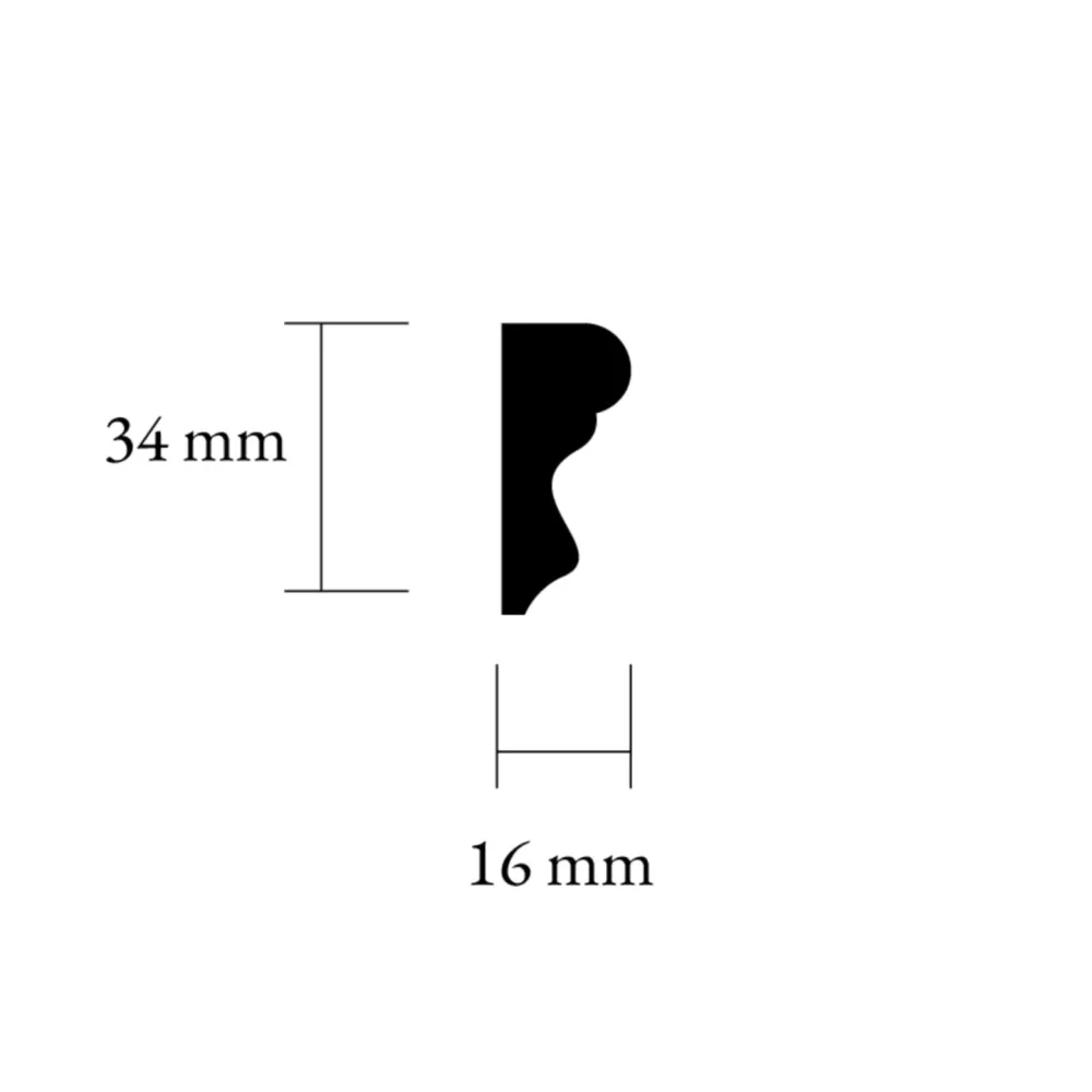 Musterstück - Dekorative Holzleiste 15 x 34 mm - Nr. 3101