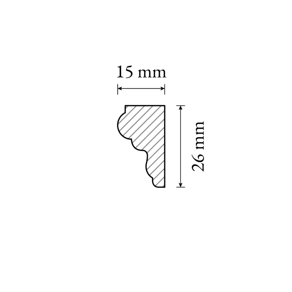 Wandleiste - 15 x 26 mm - Nr. 3102