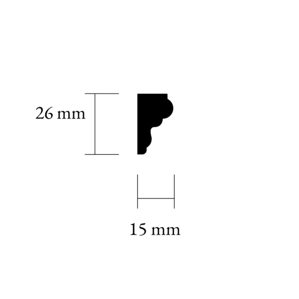 Musterstück - Dekorative Holzleiste 15 x 26 mm - Nr. 3102