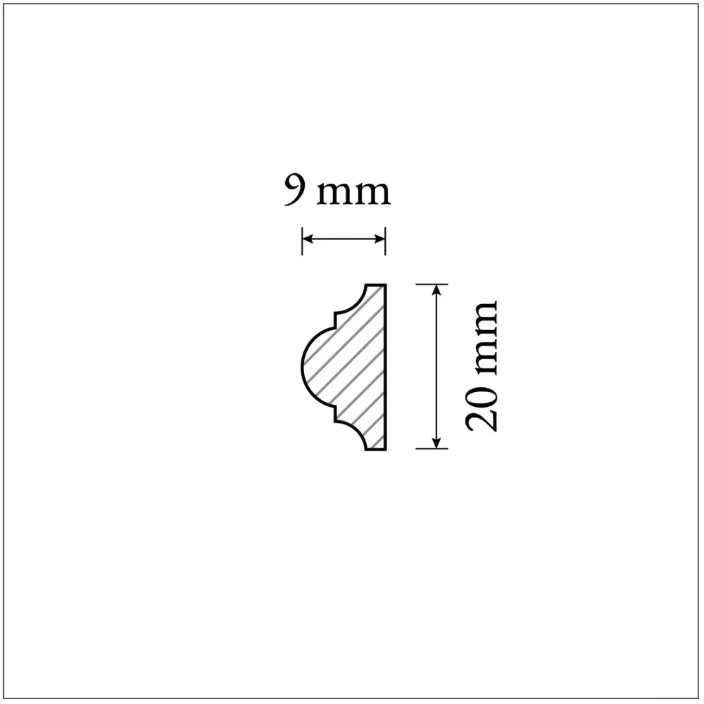 Wandleiste - 20 x 9 mm - Nr. 3116