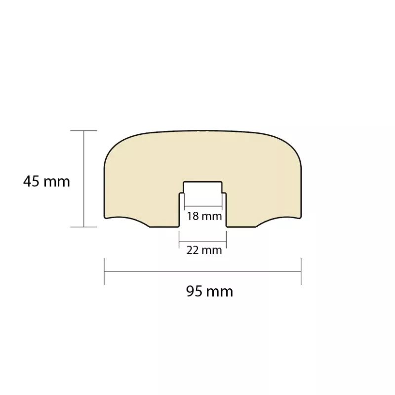 Wooden Top Rail & Handrail - 95 x 45 mm - No. 32-CL-020