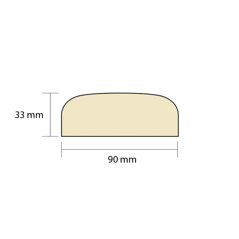 Sample Piece - Wooden handrail - 90 x 33 x 2350 mm - No. 32-CL-030