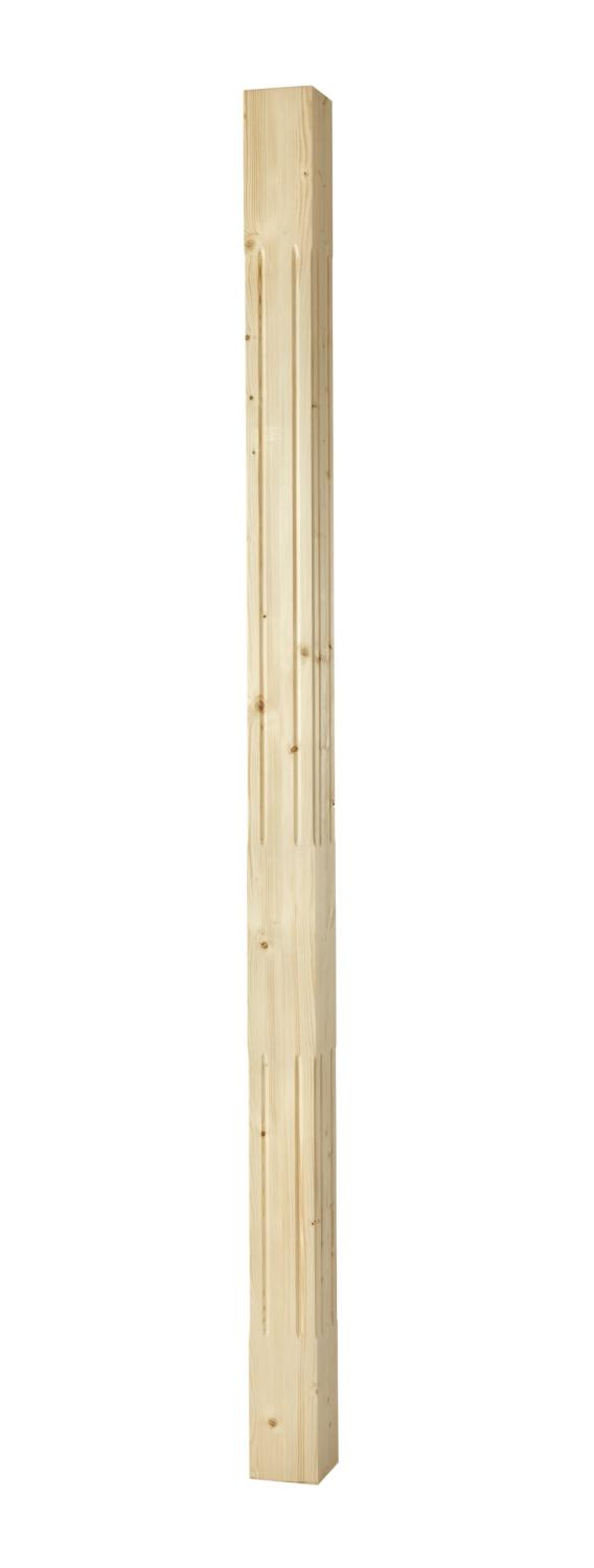 Pelare,stolpe - Spårfräst - 130 x 2500 mm - för altan, veranda och förstukvisttak - 1800-tal - Gammaldags & antik stil - sekelskifte, allmoge och dala-stil till brokvist, farstubro, förstukvist - amerikansk veranda