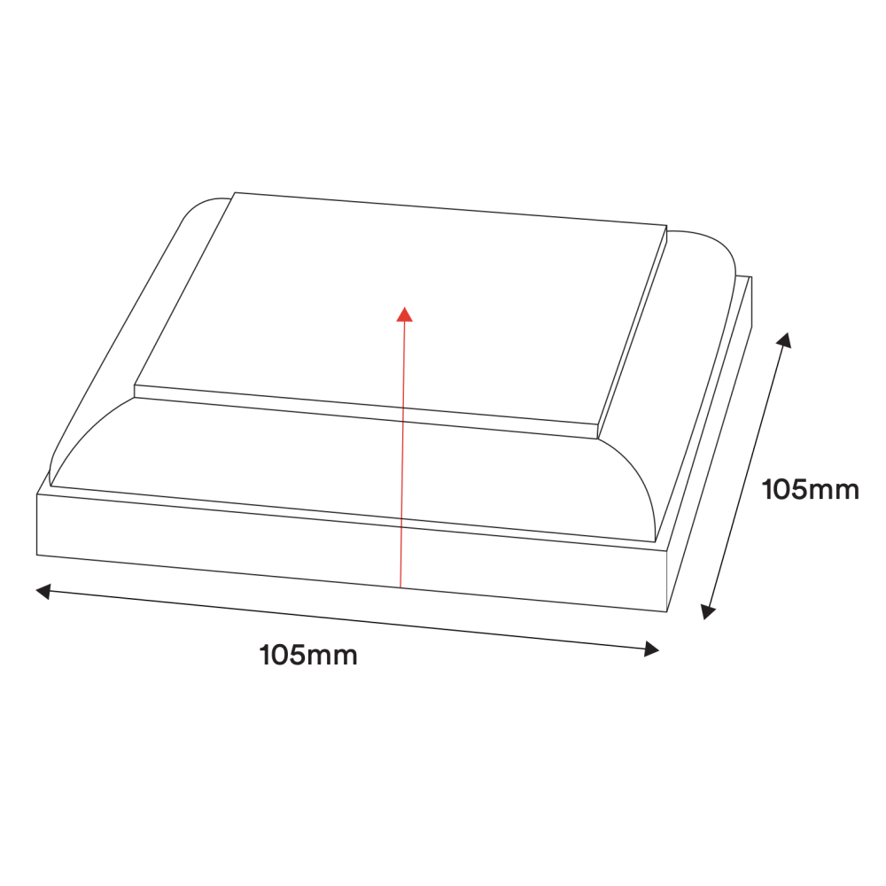Pfostenkappe aus Holz - Flach - 105 x 105 mm - Nr. 34-NG-140