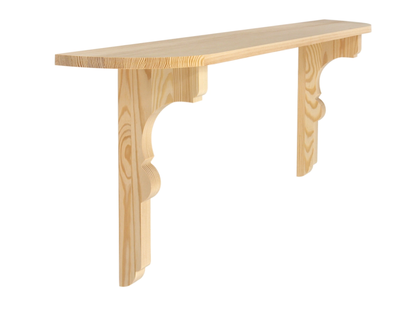 Klassisches Regal mit abgerundeten Ecken 120 x 19,5 cm