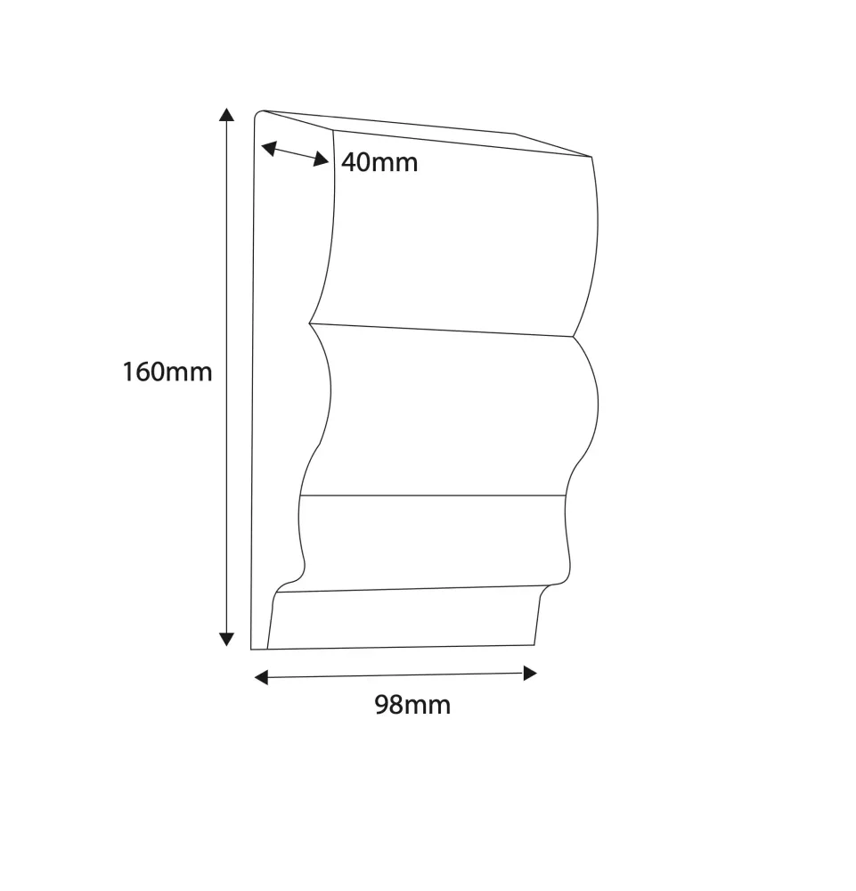 Fönsterknekt - 26 x 8 x 3,4 cm - Nr. 10-NG-B4