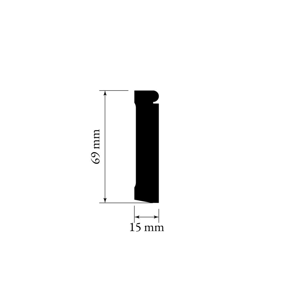 Golvsockel / Golvlist Furu - 69 mm - Nr. 1131-69
