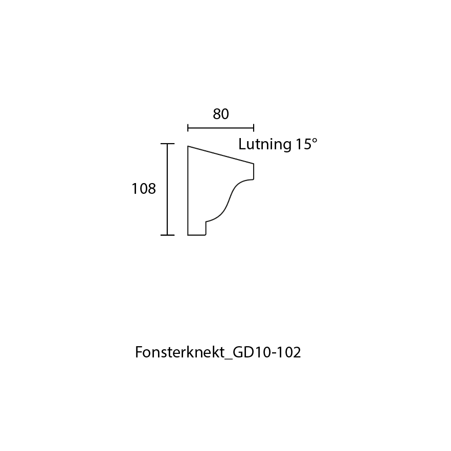 Fönsterknekt Liten - 10,8 x 8 x 3 cm - Nr. 10-GD-102