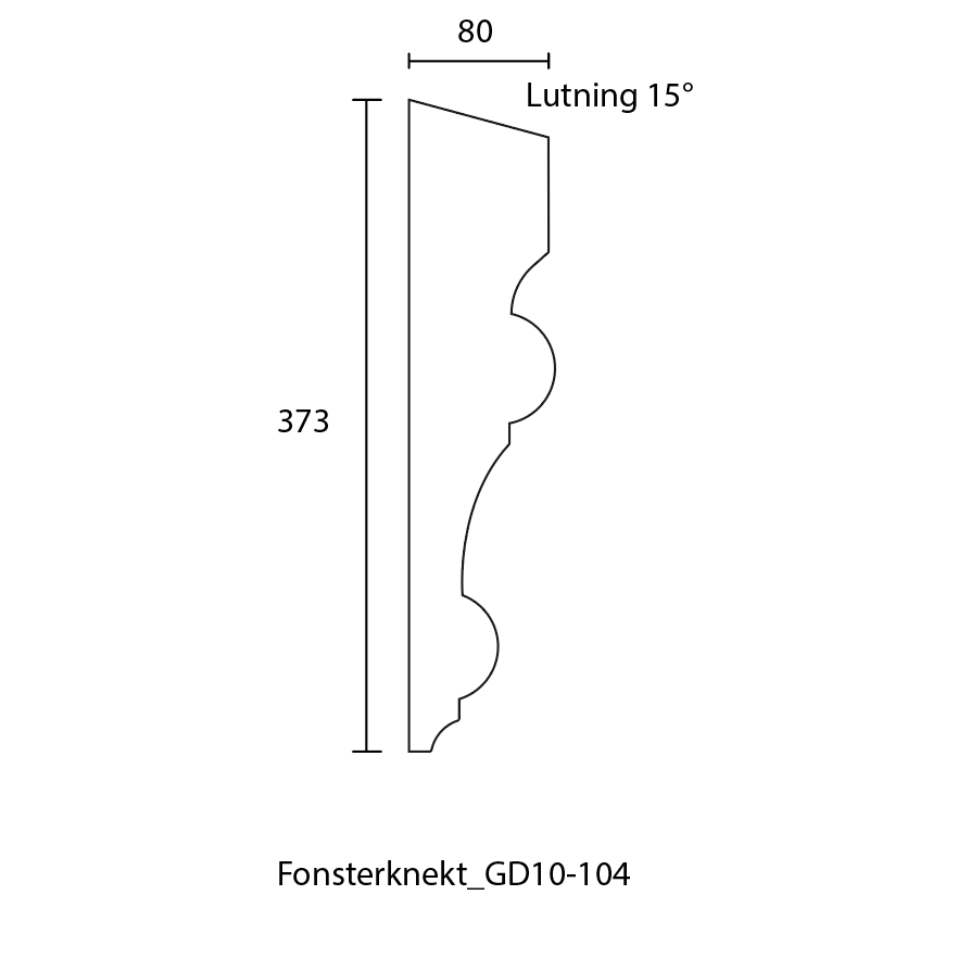 Fensterkonsole - 37,3 x 8 x 3 cm - Nr. 10-GD-104