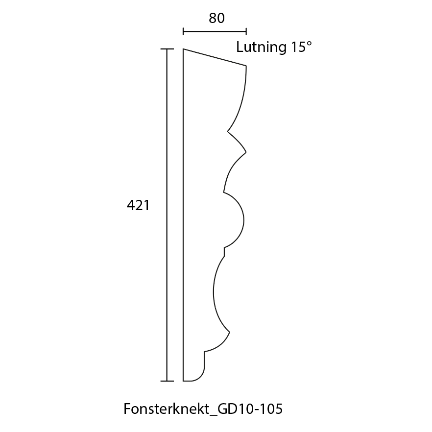 Fönsterknekt - 42,1 x 8 x 3 cm - Nr. 10-GD-105