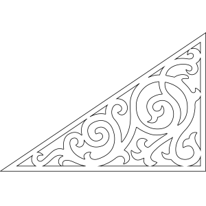 Gable infill 010 - Outline of a decorative victorian millwork as house decoration for roof and gable end