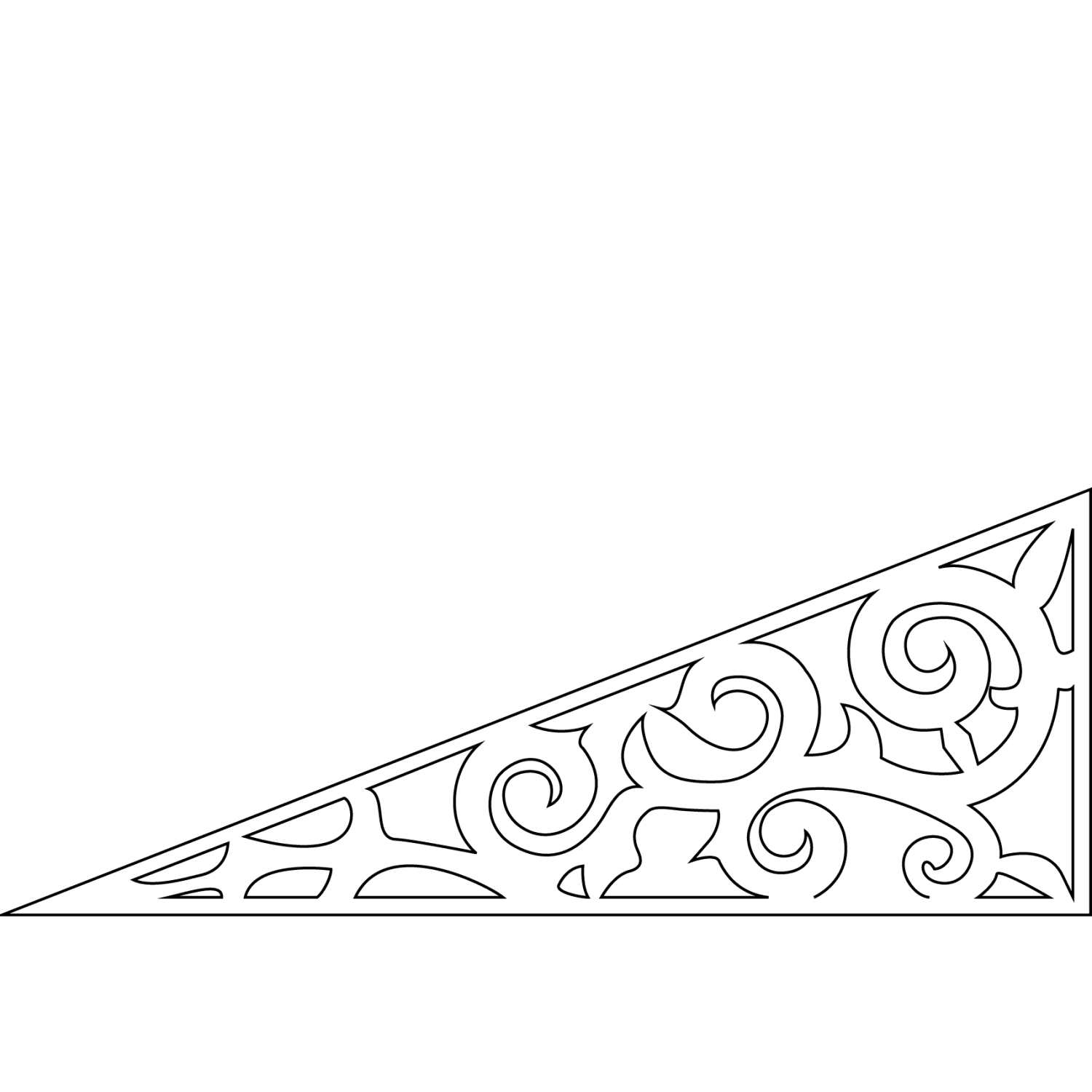 Gable infill 010 - Outline of a decorative victorian millwork as house decoration for roof and gable end