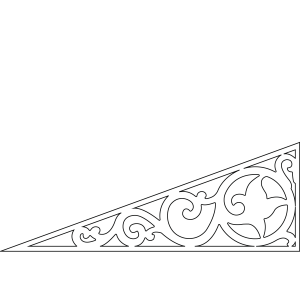 Gable infill 020 - Outline of a decorative victorian millwork as house decoration for roof and gable end