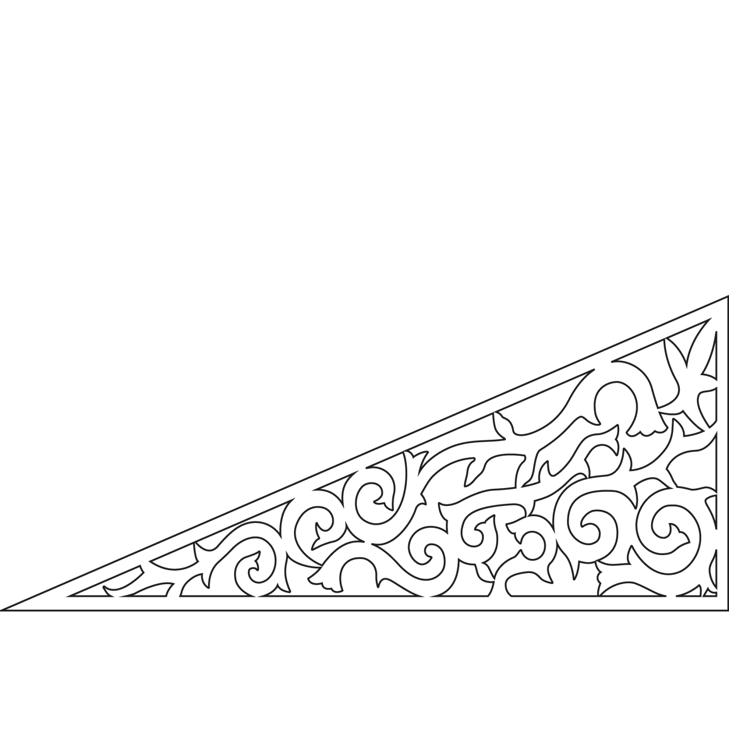 Gable infill 030 - Outline of a decorative victorian millwork as house decoration for roof and gable end