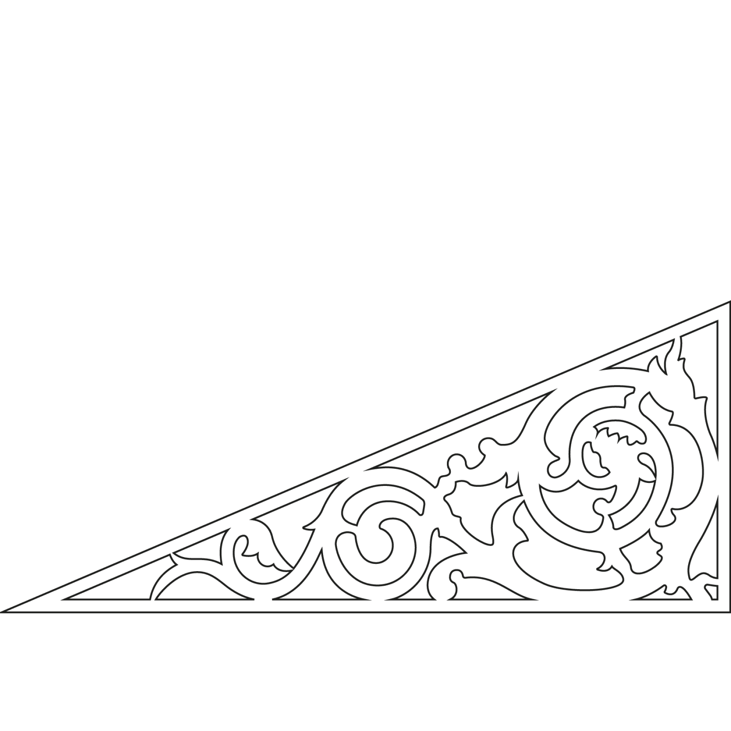 Gable infill 040 - Outline of a decorative victorian millwork as house decoration for roof and gable end