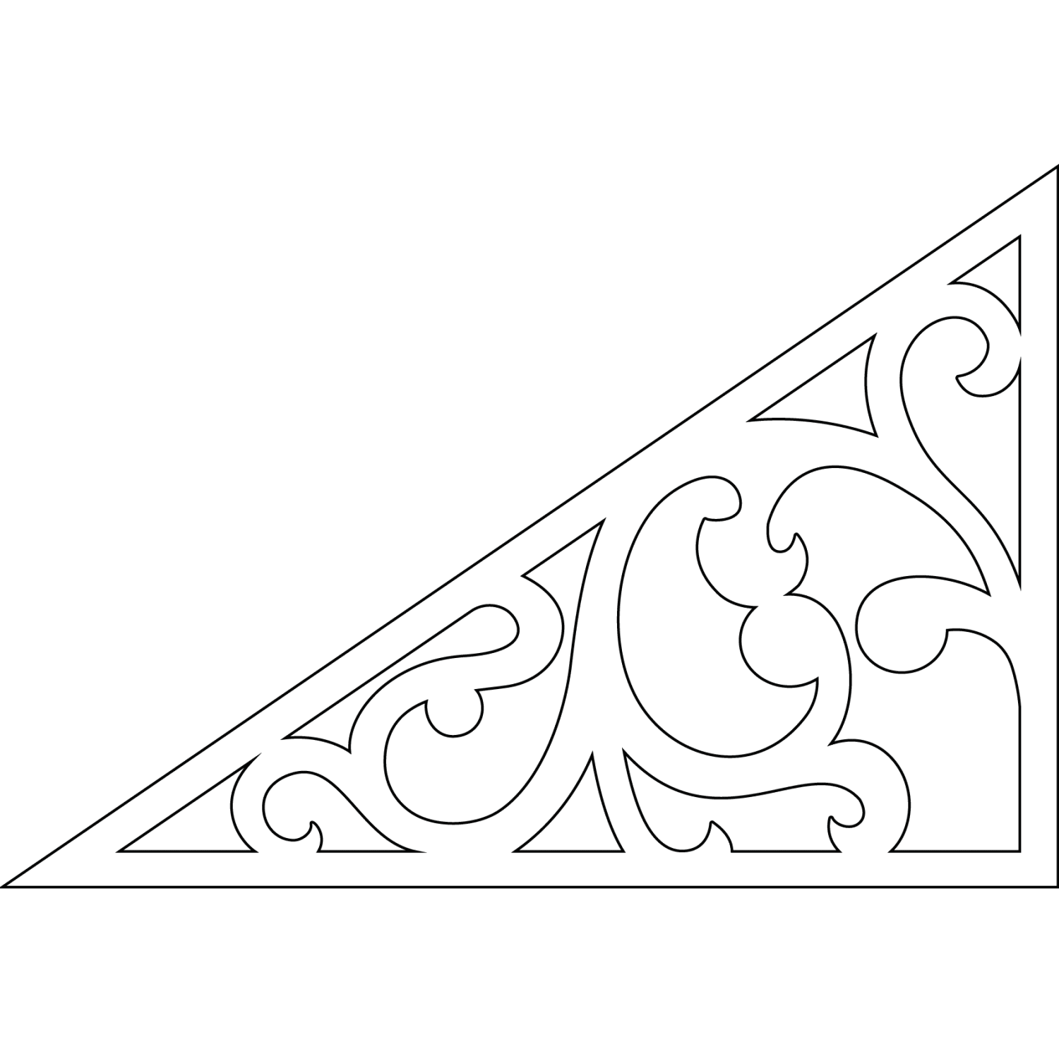 Gable infill 090 - Outline of a decorative victorian millwork as house decoration for roof and gable end