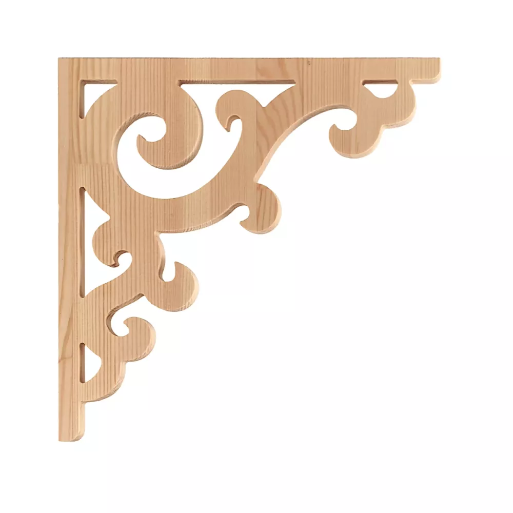 Wooden Victorian Bracket - Pine - No. 1-001-F