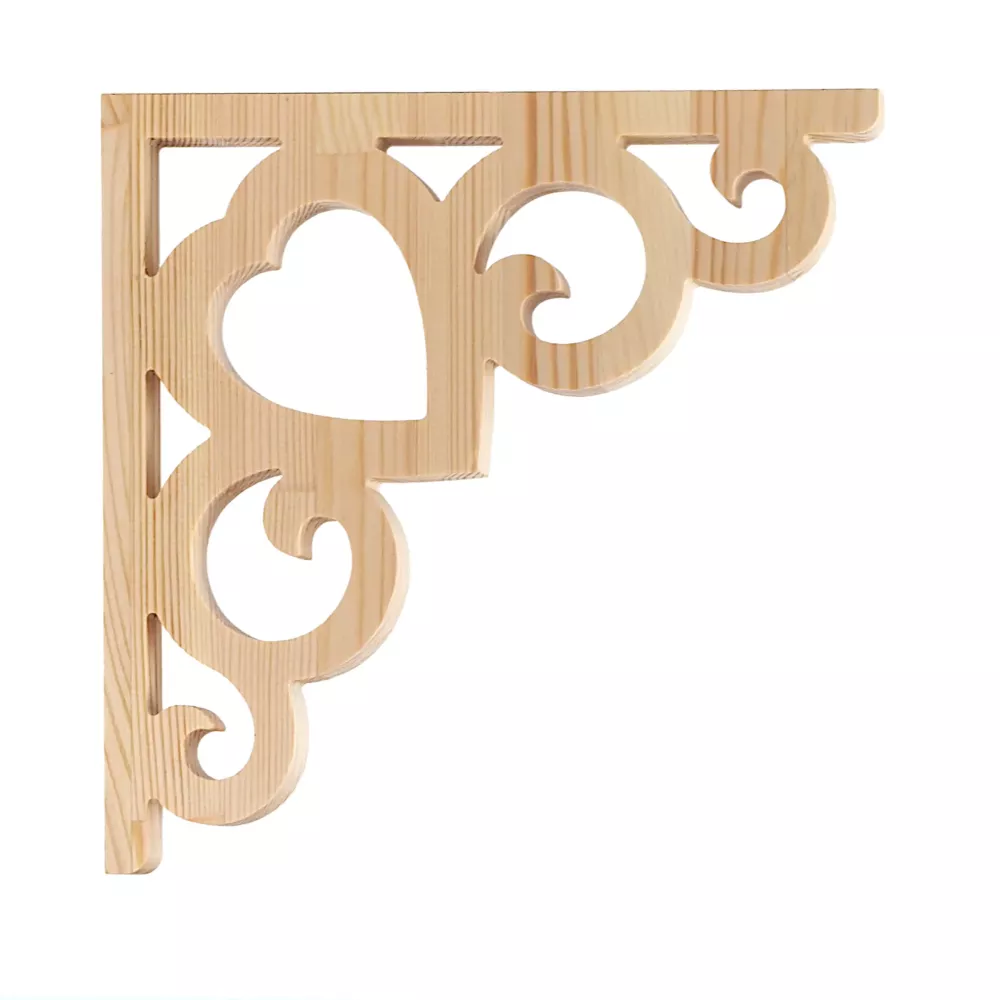 Wooden Victorian Bracket - Pine - No. 1-002B-F