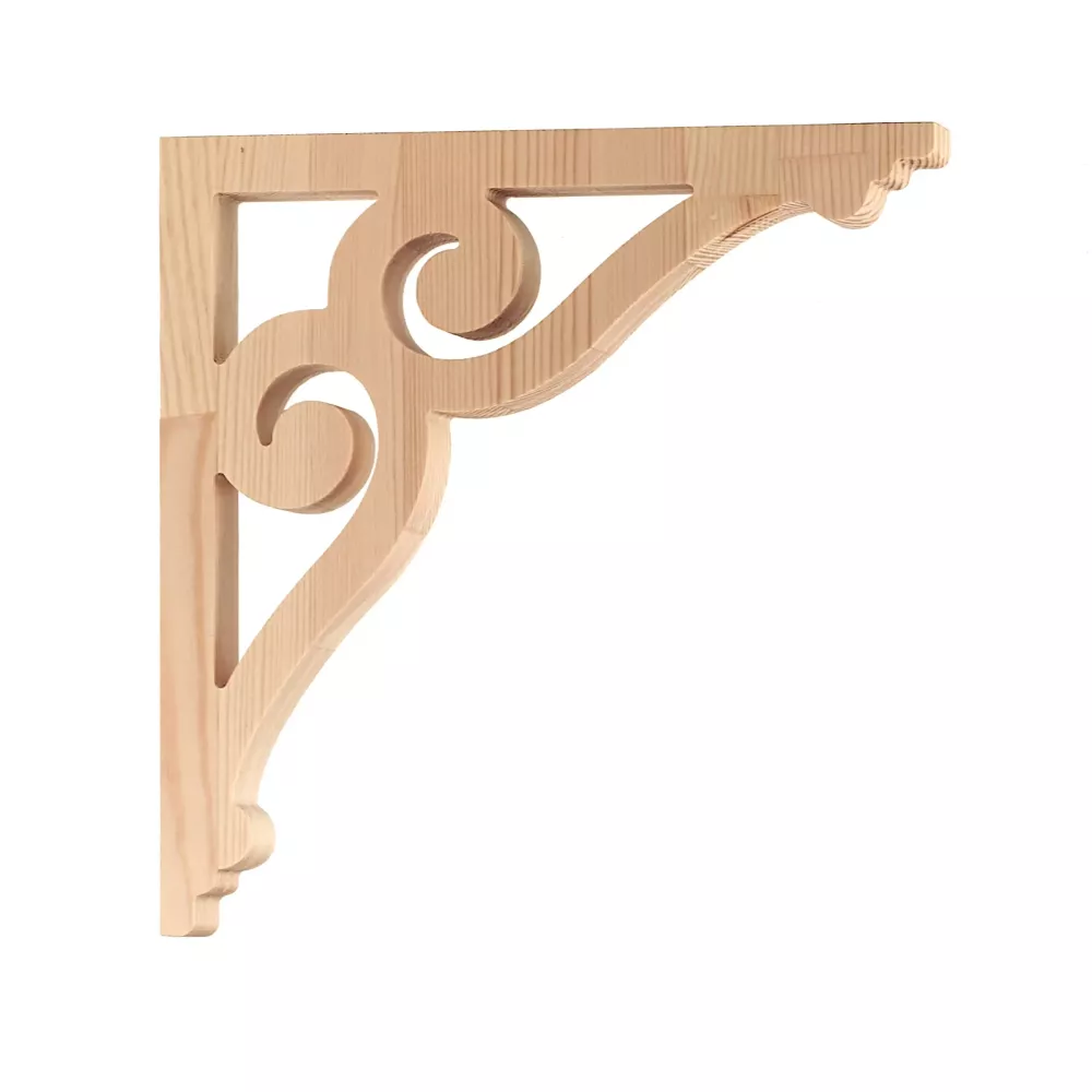 Wooden Victorian Bracket - Pine - No. 1-006-F