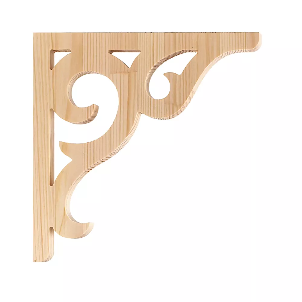 Wooden Victorian Bracket - Pine - No. 1-016-F