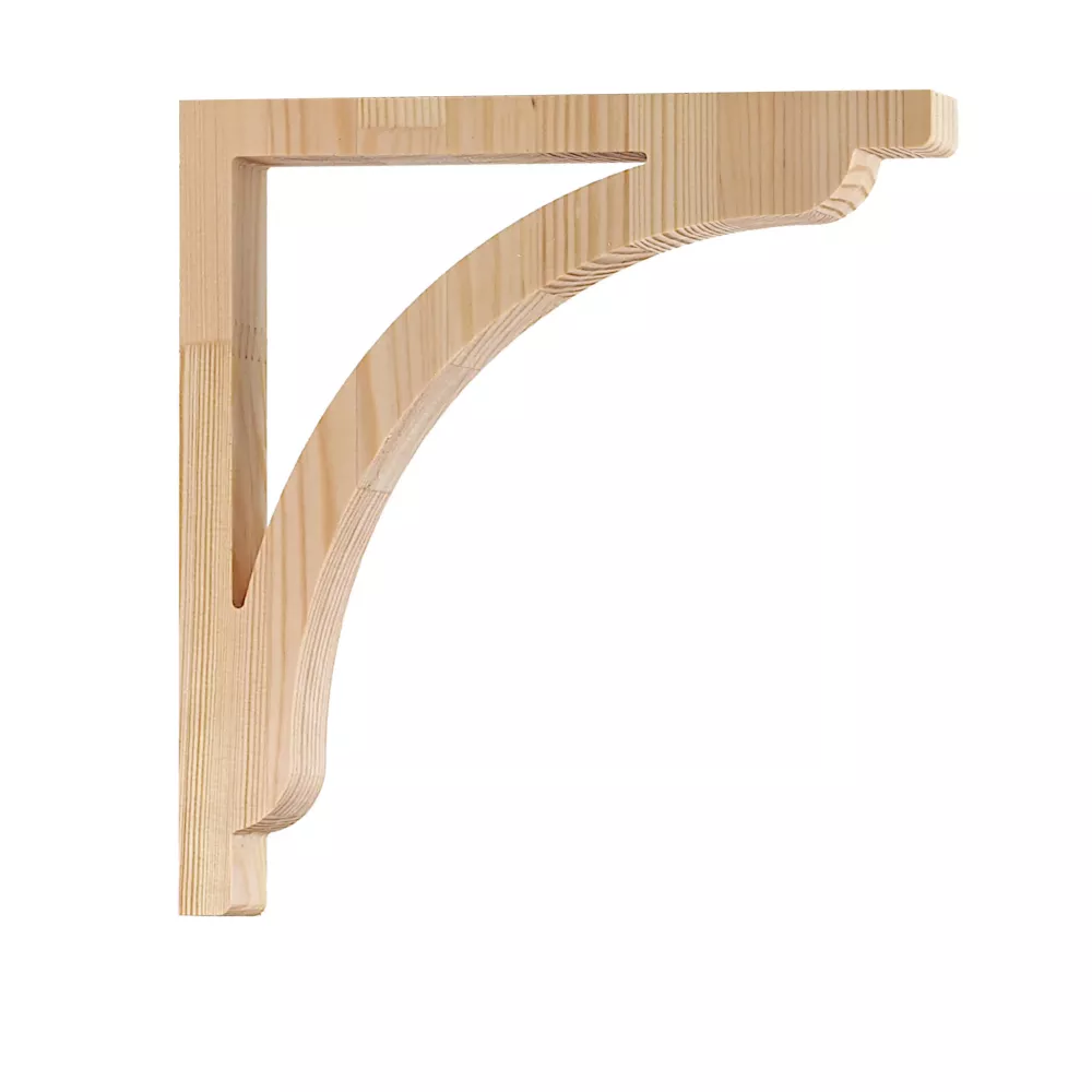 Wooden Victorian Bracket - Pine - No. 1-017-F