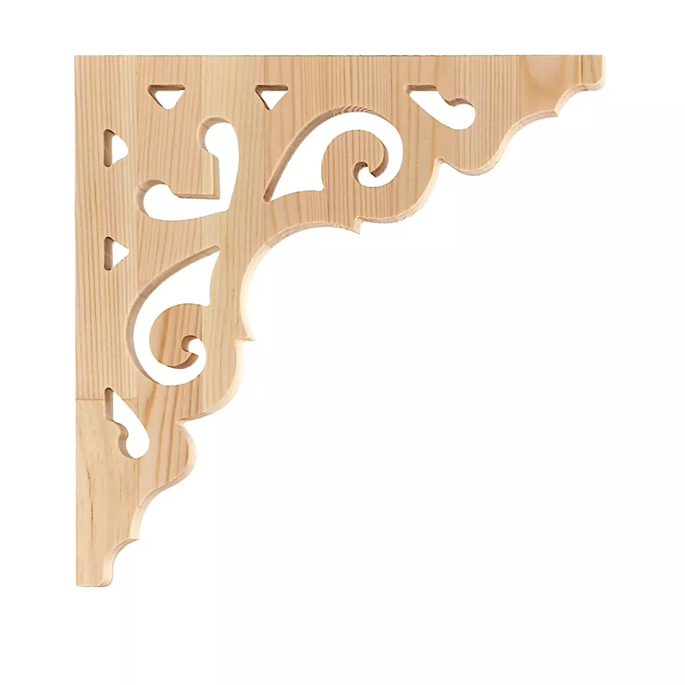 Wooden Victorian Bracket - Pine - No. 1-027-F