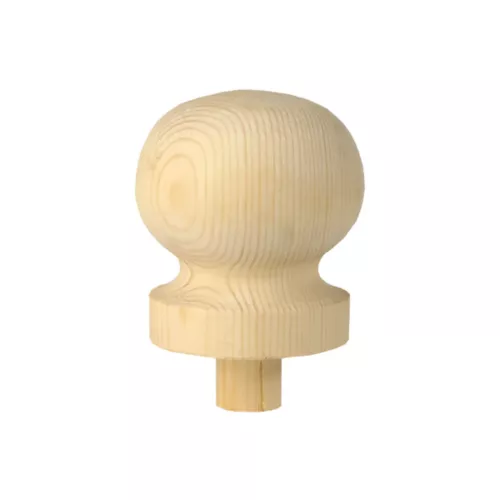 Knopp i trä till staketstolpe - svarvad - 85 x 120 mm - Nr. 34-143