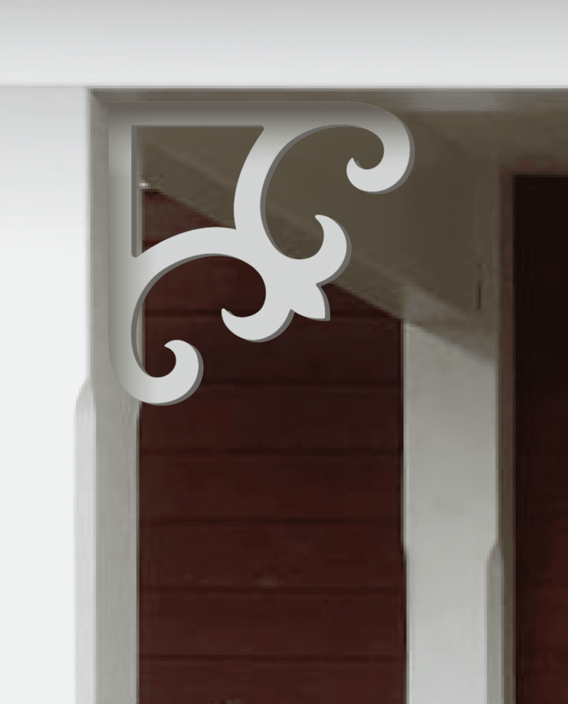 Bracket 010 - Outline of a classic corbel & bracket with ornaments for porch, portico and veranda.