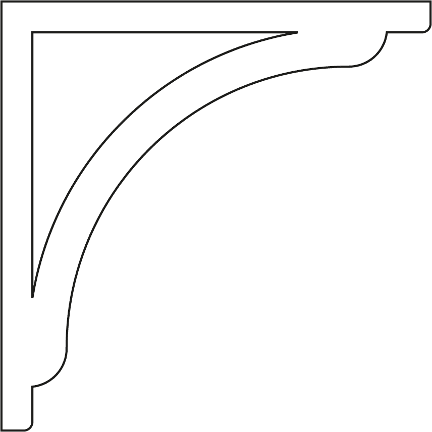 Eckkonsole 017 - Konturen eines dekorativen Elements für Veranda, Balkon und Terrasse