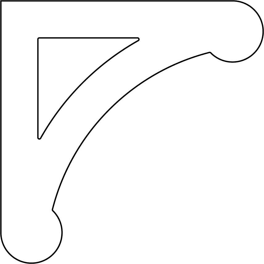 Bracket 023 - Outline of a classic Victorian corbel & bracket with ornaments for porch, portico and veranda.