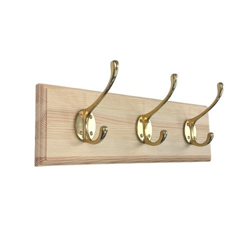 Kroklist 40 x 12 cm - Hattpinne 3 st. Mässing