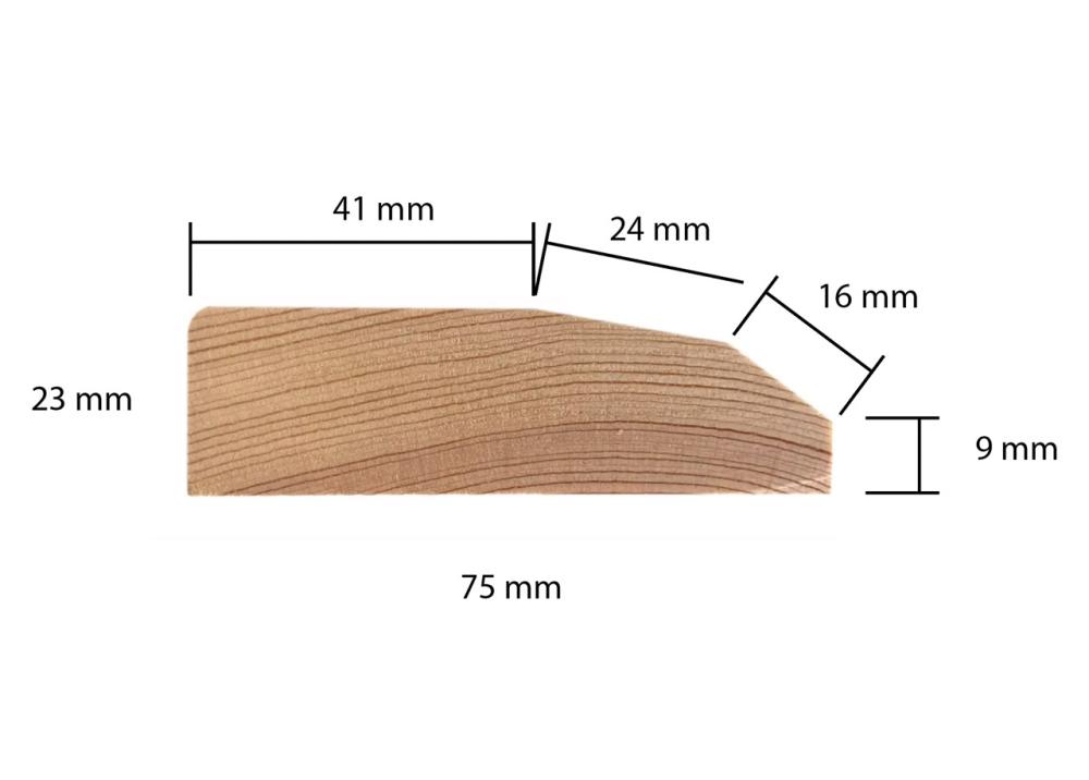 Plinth Block - Pine - 23 x 75 mm