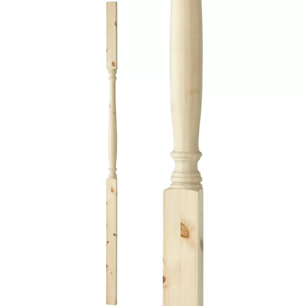 Halvstolpe/Halvpelare 2500 x 85 x 43 mm - Svarvad - Nr. 30-NG-113H