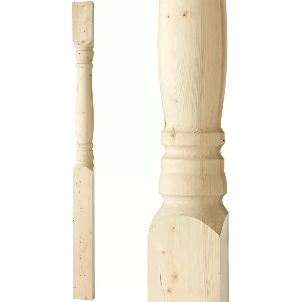 Halvstolpe/Halvpelare 2500 x 170 x 85 mm - Svarvad - Nr. 30-NG-122H