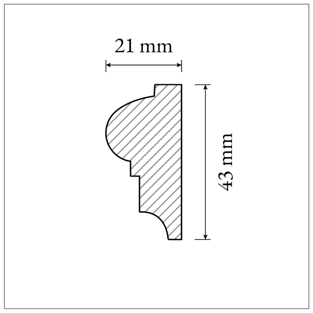 Wandleiste - 21 x 43 mm - Nr. 3103