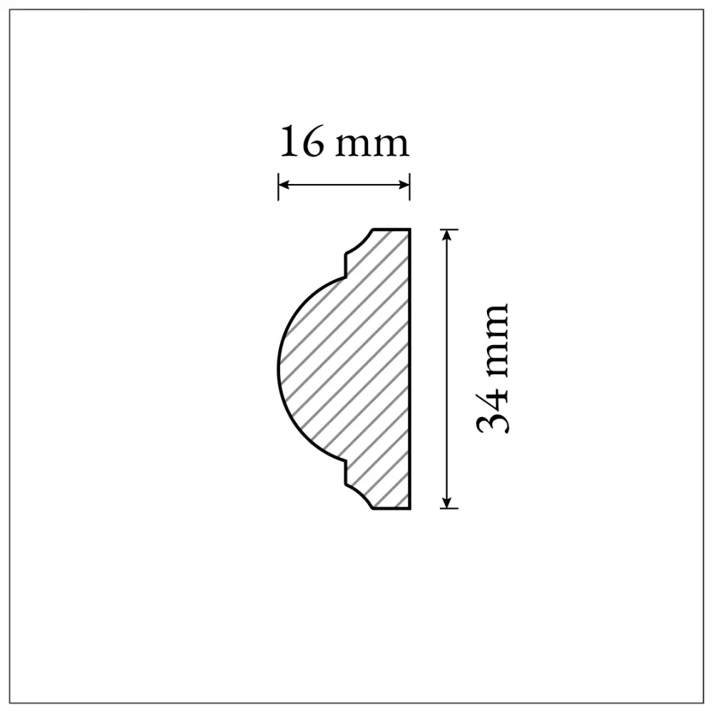 Wandleiste - 16 x 34 mm - Nr. 3105