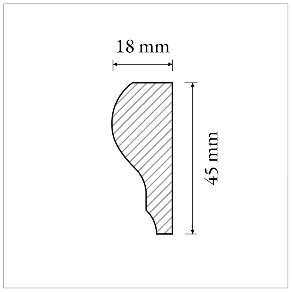 PROVBIT - Dekorlist / Bröslist 45 mm - Nr. 3324