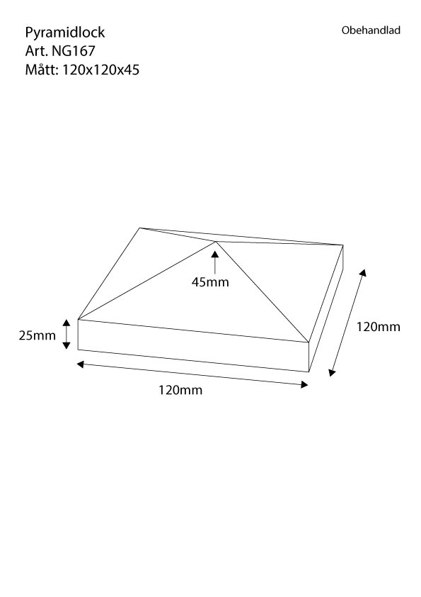 Wooden Post Cap - Pyramid - 120 x 120 mm - No. 34-NG-167